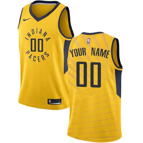 Men & Youth Customized Indiana Pacers Gold Nike Statement Edition Jersey